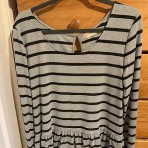 Striped peplum altard state top